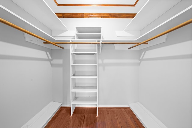 walk in closet featuring hardwood / wood-style floors