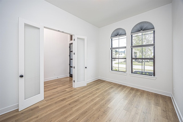 unfurnished bedroom featuring light hardwood / wood-style flooring