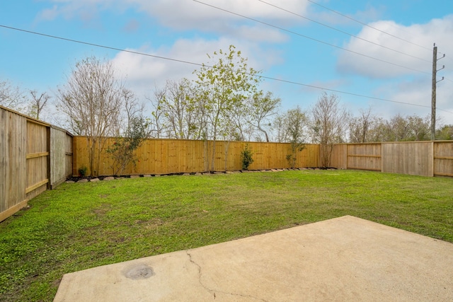 view of yard with a patio area