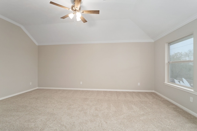 bonus room featuring ceiling fan, vaulted ceiling, and carpet flooring