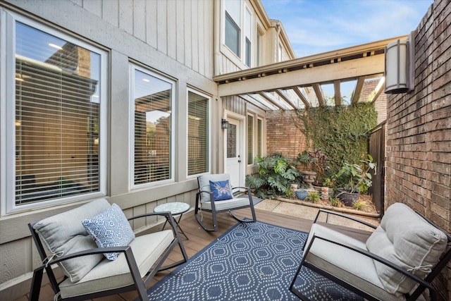 view of patio with a deck