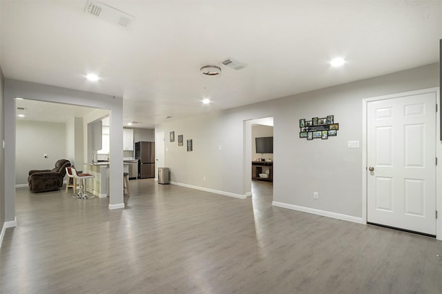 living room with hardwood / wood-style floors