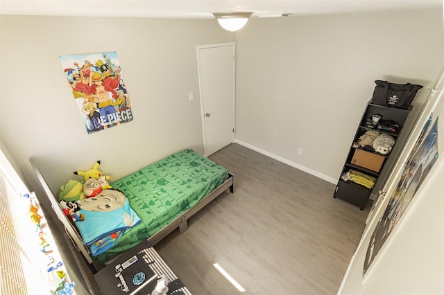 bedroom featuring wood-type flooring