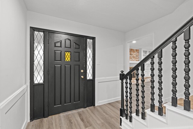 entryway featuring light hardwood / wood-style flooring