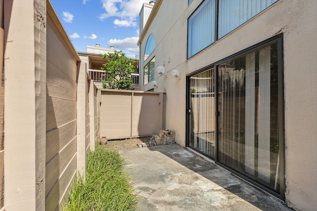 view of home's exterior with a patio area