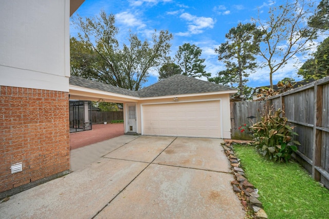 view of garage