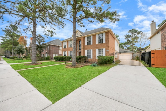 view of front of house with a front lawn