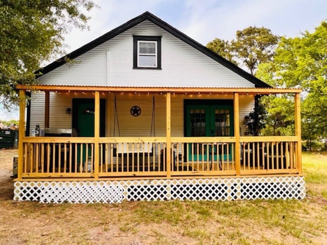 rear view of house with french doors