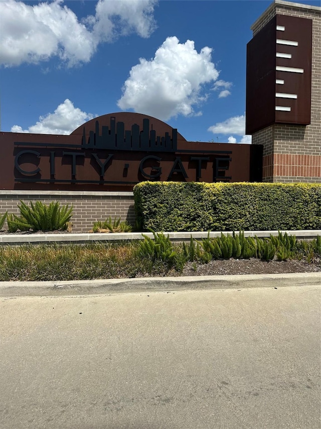 view of community sign