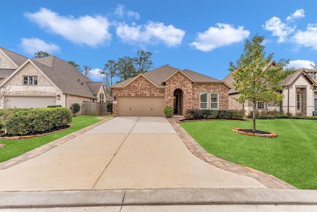 view of front of property featuring a front lawn