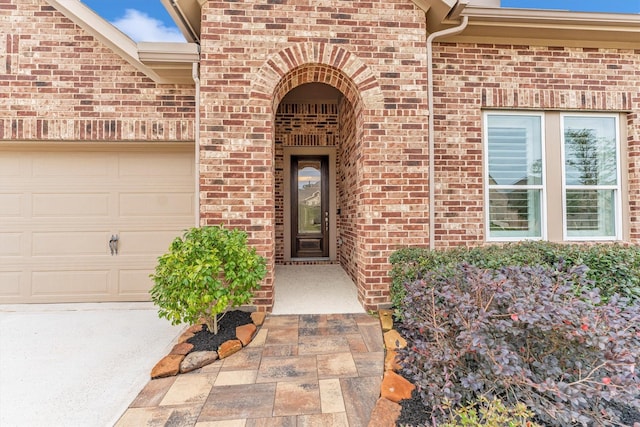 entrance to property with a garage