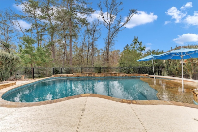 view of pool featuring a patio