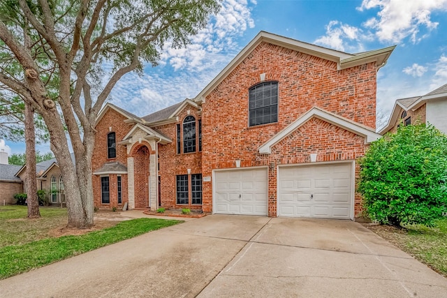 view of property with a garage