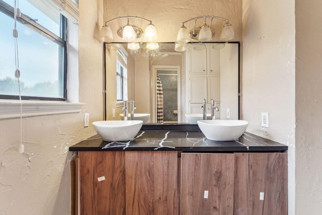 bathroom featuring vanity and a healthy amount of sunlight