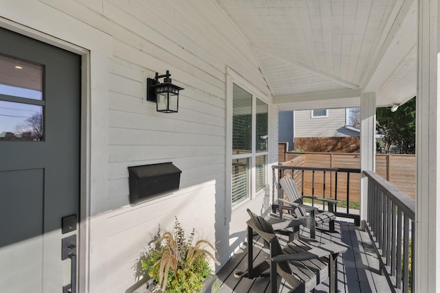 deck with covered porch