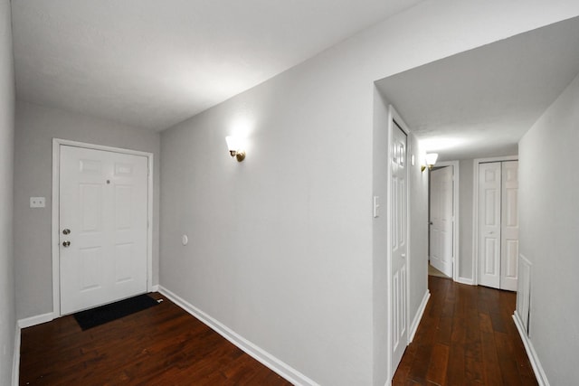 interior space featuring dark wood-type flooring