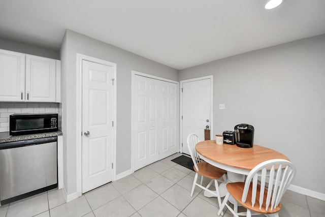 view of tiled dining area