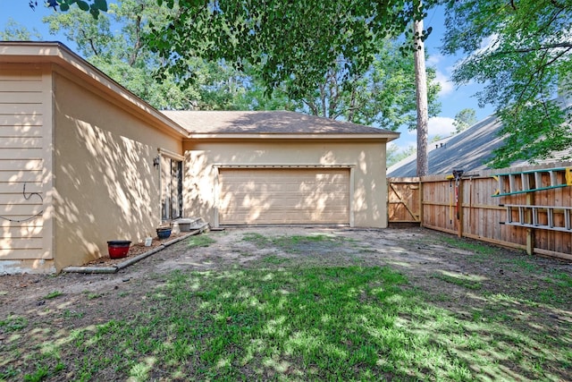 exterior space featuring a garage