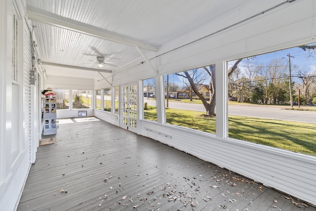 view of unfurnished sunroom