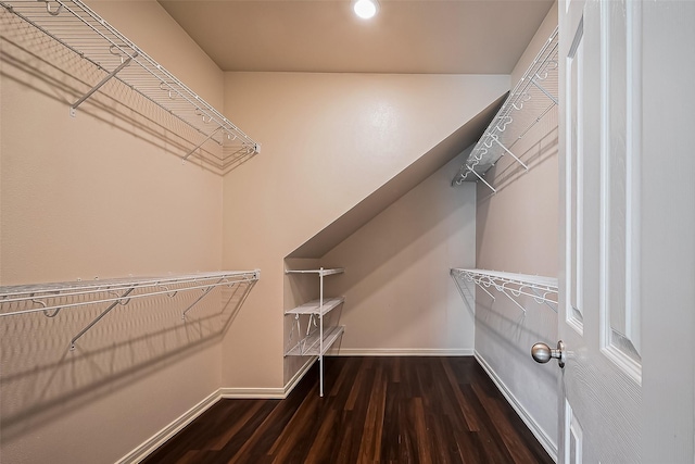 spacious closet with wood finished floors