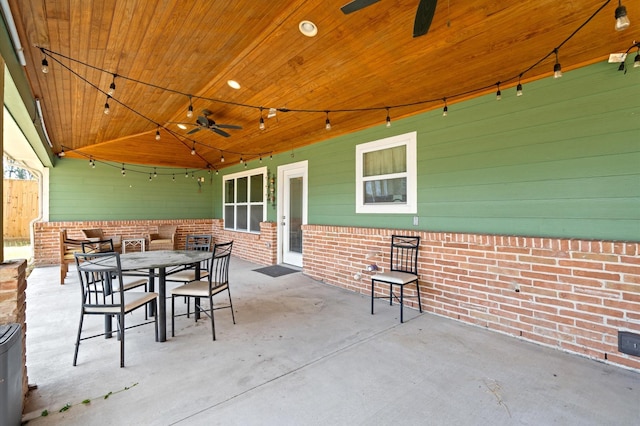 view of patio / terrace with ceiling fan