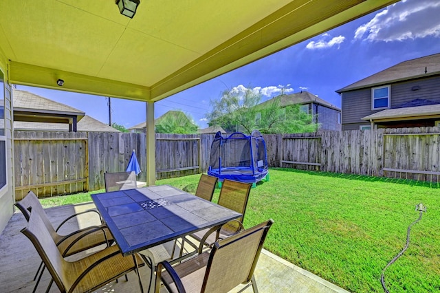 view of patio / terrace featuring a trampoline