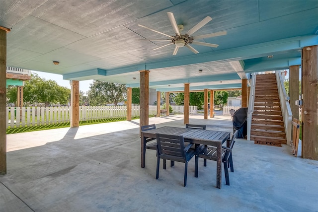 view of patio with ceiling fan