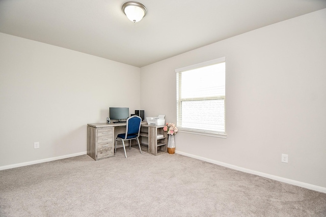 view of carpeted office space