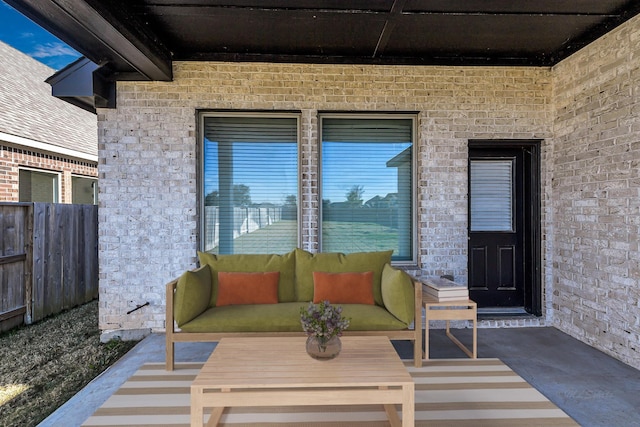 view of patio with an outdoor living space