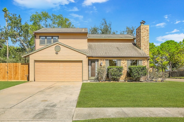 front facade with a front yard