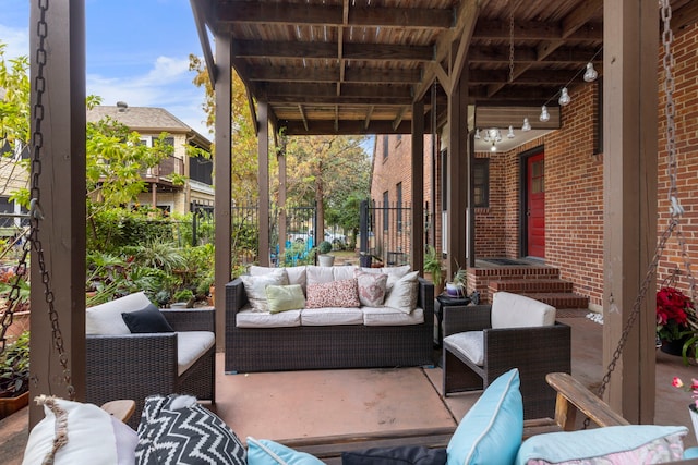 view of patio / terrace with an outdoor living space