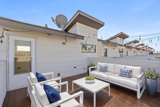 deck featuring an outdoor living space