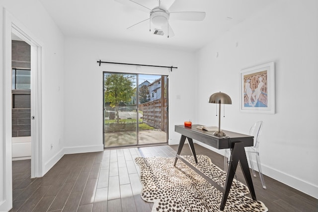 office with ceiling fan