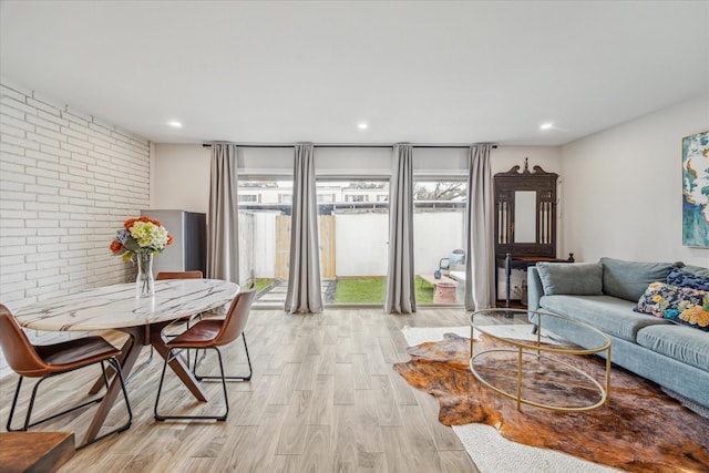 living room with light wood-type flooring