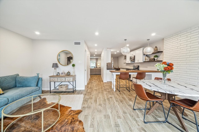 living room featuring light hardwood / wood-style floors