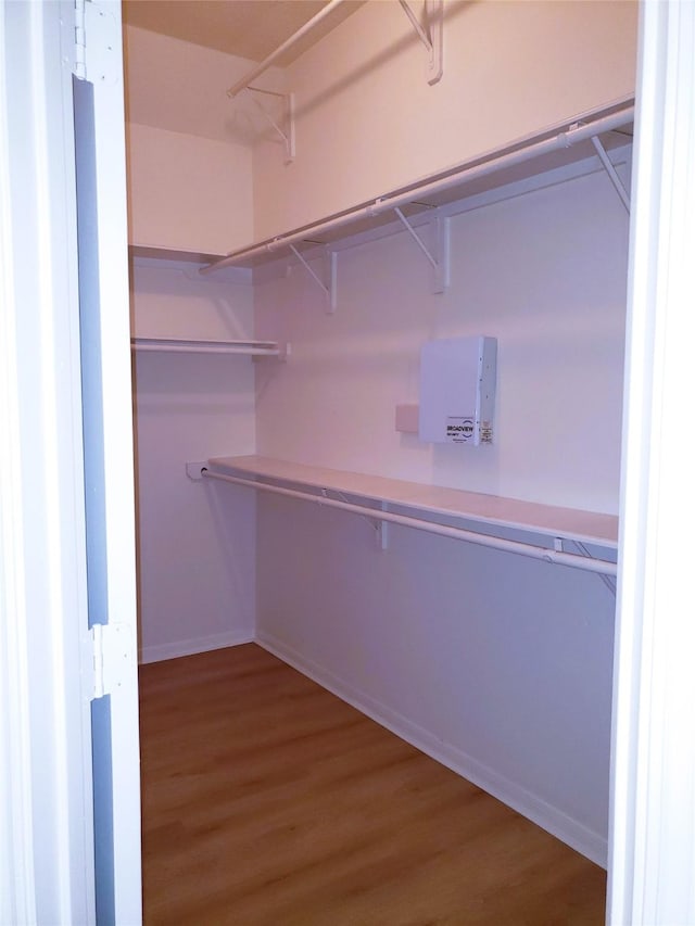 walk in closet featuring hardwood / wood-style floors