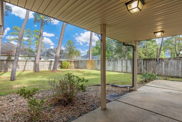 view of yard with a patio area