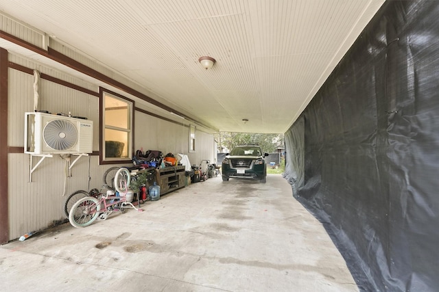 garage featuring ac unit