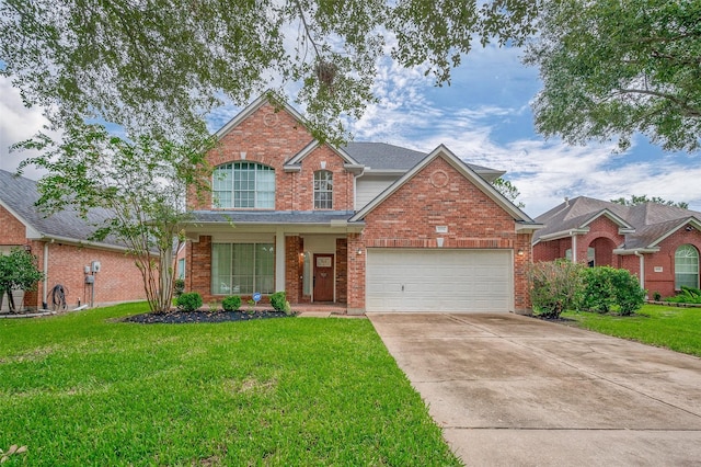 view of front property with a front lawn