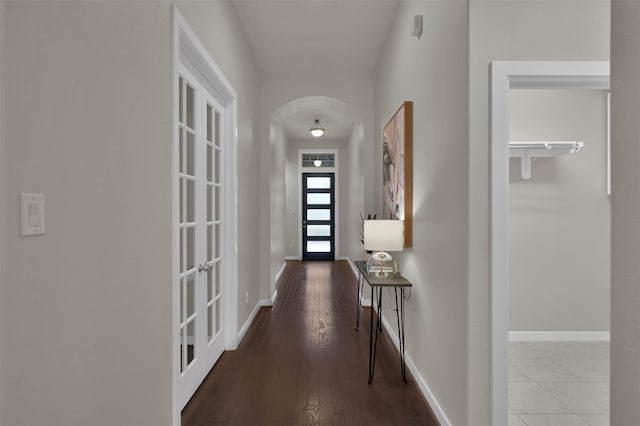 corridor with french doors