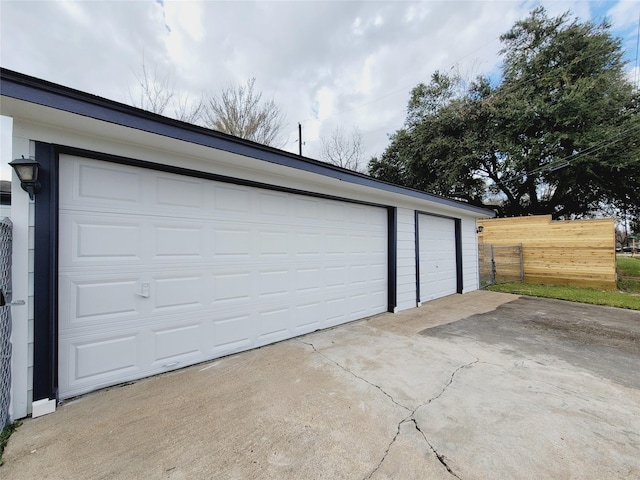 view of garage