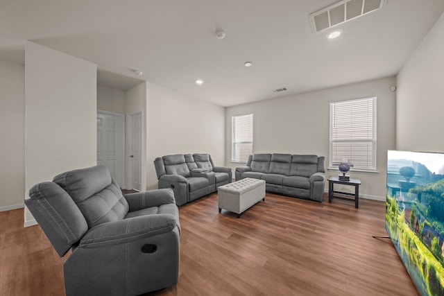 living room featuring hardwood / wood-style floors