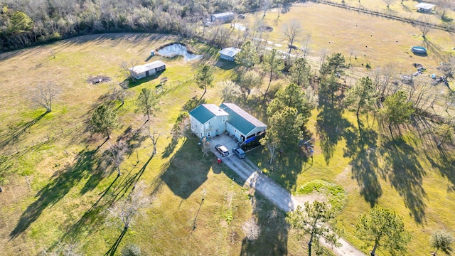 drone / aerial view featuring a rural view