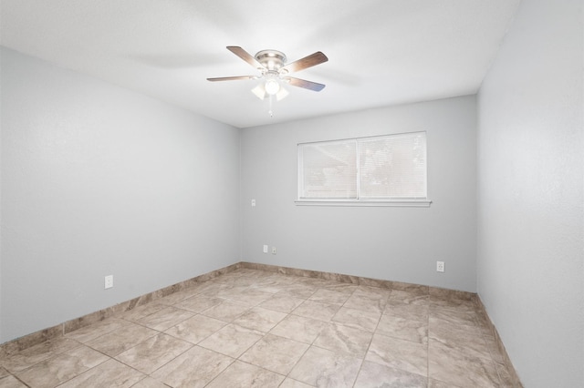 unfurnished room with ceiling fan