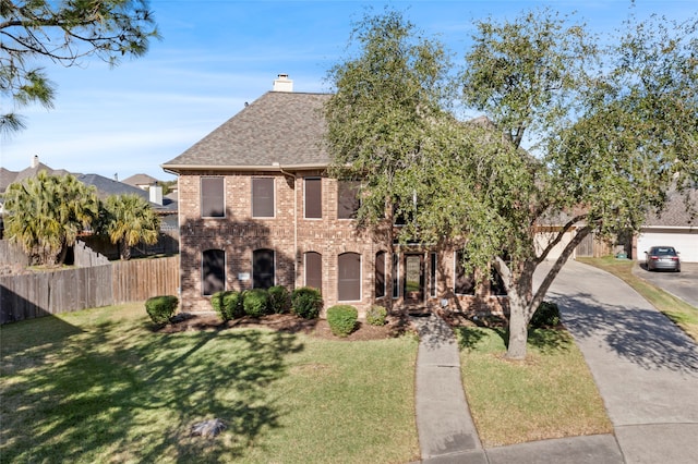 view of front of property featuring a front yard