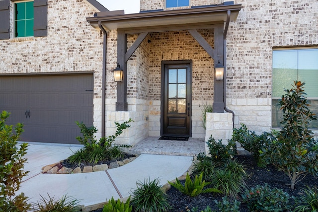 entrance to property with a garage