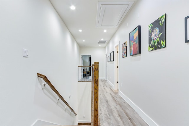 hall featuring light hardwood / wood-style floors