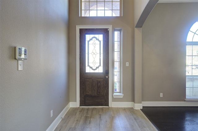 foyer featuring light hardwood / wood-style flooring