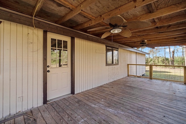 deck with ceiling fan