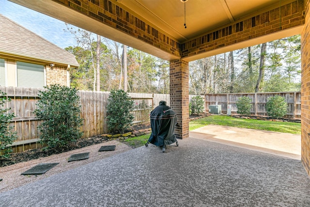 view of patio featuring grilling area